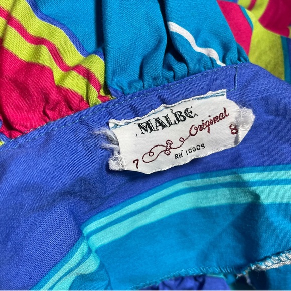 Vintage 60s Striped Ruffle Collar Mod Mini Dress Sz Small - Picture 5 of 6